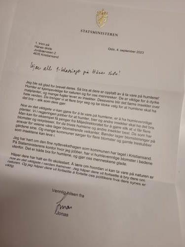 Brevet fra statsministeren